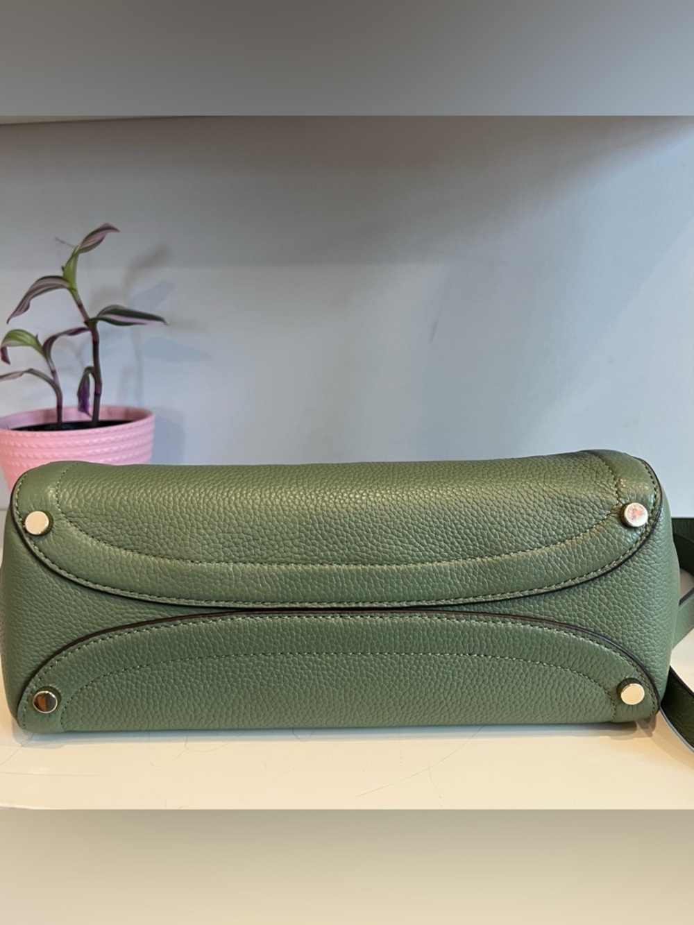kate spade Knott Small Satchel Sage Green Pebbled Leather Crossbody - Picture 13 of 13